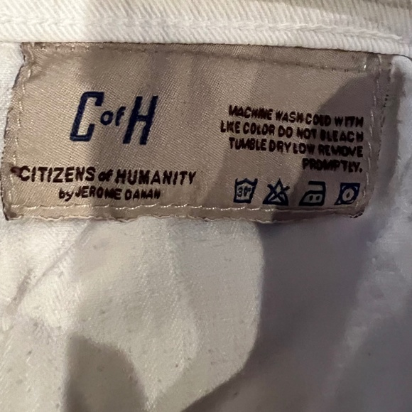 Citizens of Humanity Cropped Jeans Women's Size 29 White Dani Cuffed Bottoms - Picture 5 of 8